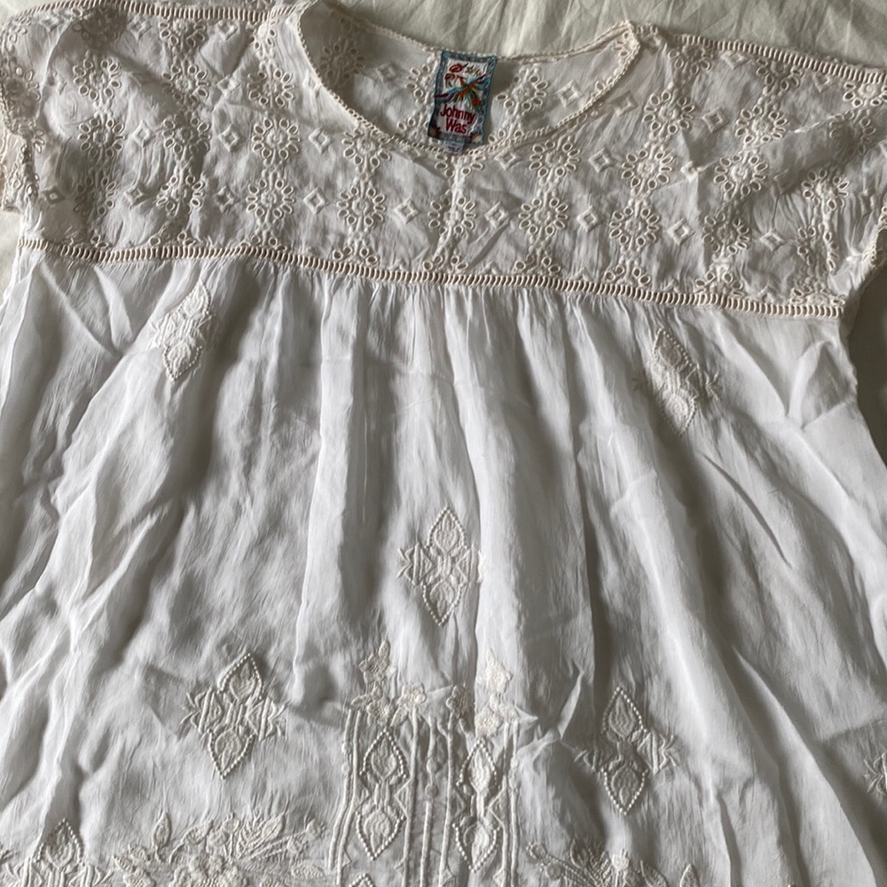 Johnny was white eyelet top